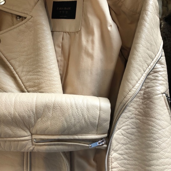 Zara tan faux leather jacket - Picture 5 of 6